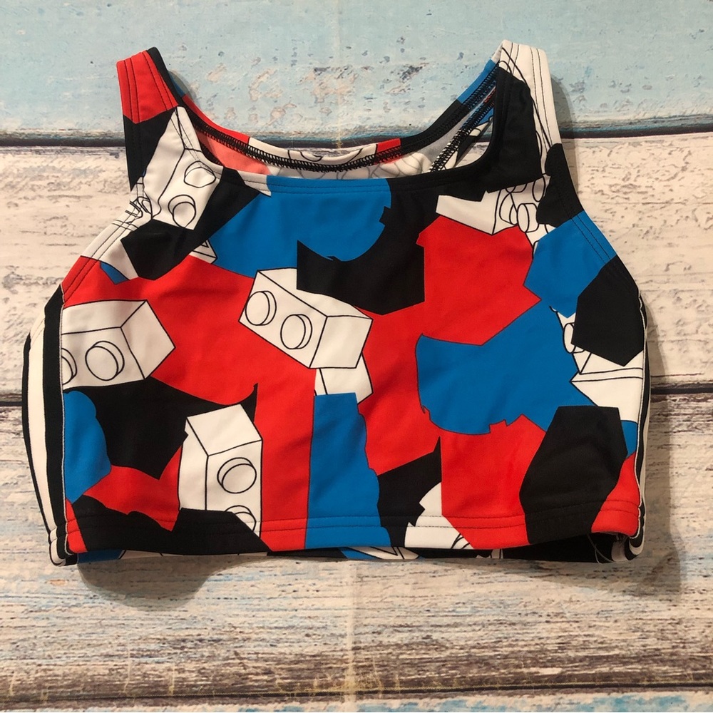 ❌Adidas X Classic Lego Girls Swimwear Racerback Bra Graphic Size Large